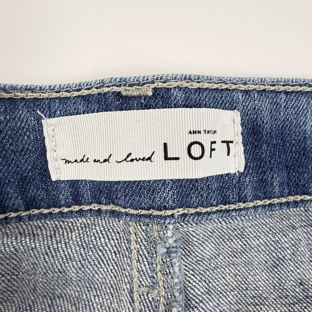 LOFT Denim Shorts Womens 27/ 4 Blue Mid Rise Stretch Jean‎ Shorts Casual Summer